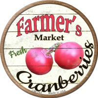 Farmers Market Cranberries Novelty Metal Mini Circle Magnet
