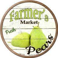Farmers Market Pears Novelty Metal Mini Circle Magnet