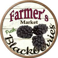 Farmers Market Black Berries Novelty Metal Mini Circle Magnet