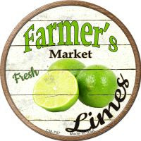 Farmers Market Limes Novelty Metal Mini Circle Magnet
