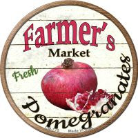 Farmers Market Pomegranates Novelty Metal Mini Circle Magnet
