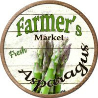 Farmers Market Asparagus Novelty Circle Coaster Set of 4
