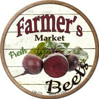Farmers Market Beets Novelty Circle Coaster Set of 4
