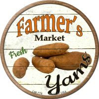 Farmers Market Yams Novelty Circle Coaster Set of 4