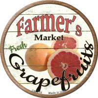 Farmers Market Grapefruits Novelty Metal Mini Circle Magnet