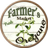 Farmers Market Oregano Novelty Circle Coaster Set of 4
