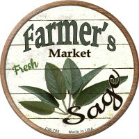 Farmers Market Sage Novelty Circle Coaster Set of 4