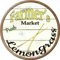 Farmers Market Lemongrass Novelty Circle Coaster Set of 4