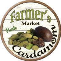 Farmers Market Cardamon Novelty Circle Coaster Set of 4