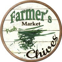 Farmers Market Chives Novelty Circle Coaster Set of 4