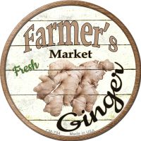 Farmers Market Ginger Novelty Circle Coaster Set of 4