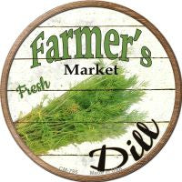 Farmers Market Dill Novelty Circle Coaster Set of 4