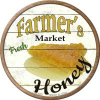 Farmers Market Honey Novelty Circle Coaster Set of 4