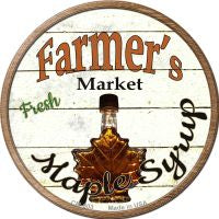 Farmers Market Maple Syrup Novelty Circle Coaster Set of 4