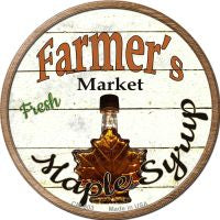 Farmers Market Maple Syrup Novelty Metal Mini Circle Magnet