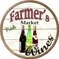 Farmers Market Wines Novelty Circle Coaster Set of 4