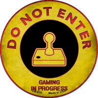 Do Not Enter Joystick Gaming In Progress Novelty Circle Coaster Set of 4