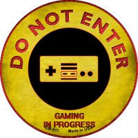 Do Not Enter NES Gaming In Progress Novelty Metal Mini Circle Magnet