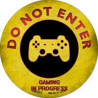 Do Not Enter Playstation Gaming In Progress Novelty Metal Mini Circle Magnet