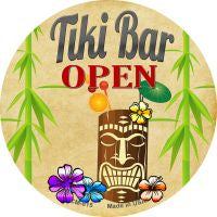 Tiki Bar Open Novelty Metal Novelty Metal Mini Circle Magnet CM-815