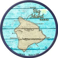 Big Island Hawaii Map Novelty Circle Coaster Set of 4