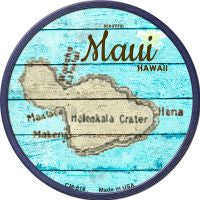 Maui Hawaii Map Novelty Metal Mini Circle Magnet CM-819