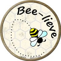 Bee-Lieve Novelty Circle Coaster Set of 4