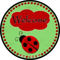 Welcome Ladybug Novelty Metal Mini Circle Magnet CM-827