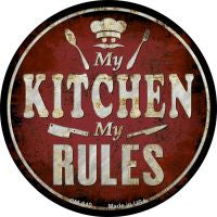 My Kitchen My Rules Novelty Metal Mini Circle Magnet CM-840