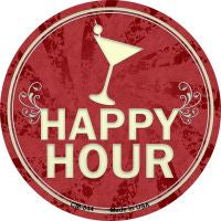 Happy Hour Novelty Metal Mini Circle Magnet CM-844