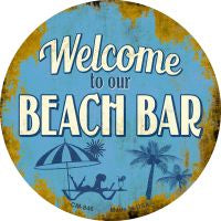 Welcome to our Beach Bar Novelty Metal Mini Circle Magnet