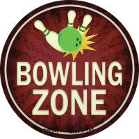Bowling Zone Novelty Metal Mini Circle Magnet