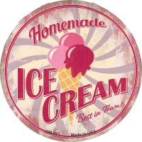 Homemade Ice Cream Novelty Circle Coaster Set of 4