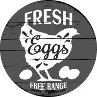 Fresh Eggs Free Range Novelty Metal Mini Circle Magnet CM-856