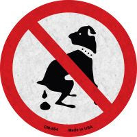 No Dog Poop Novelty Metal Mini Circle Magnet CM-864