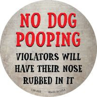 No Dog Pooping Novelty Metal Mini Circle Magnet CM-868