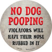 No Dog Pooping Novelty Circle Coaster Set of 4