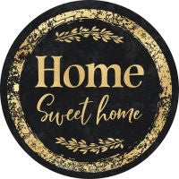 Home Sweet Home Black Novelty Circle Coaster Set of 4