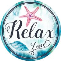 Relax Zone Novelty Circle Coaster Set of 4