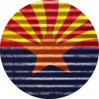 Arizona Flag Novelty Circle Coaster Set of 4