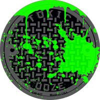 Manhole Cover Toxic Ooze Novelty Circle Coaster Set of 4