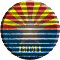 Arizona Flag Corrugated Effect Novelty Circle Coaster Set of 4