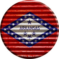 Arkansas Flag Corrugated Effect Novelty Circle Coaster Set of 4