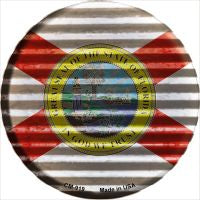 Florida Flag Corrugated Effect Novelty Metal Mini Circle Magnet CM-919