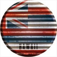 Hawaii Flag Corrugated Effect Novelty Metal Mini Circle Magnet CM-921