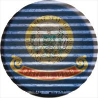 Idaho Flag Corrugated Effect Novelty Circle Coaster Set of 4