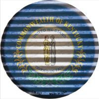 Kentucky Flag Corrugated Effect Novelty Metal Mini Circle Magnet CM-927