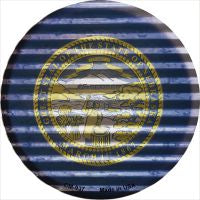 Nebraska Flag Corrugated Effect Novelty Circle Coaster Set of 4