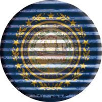 New Hampshire Flag Corrugated Effect Novelty Circle Coaster Set of 4