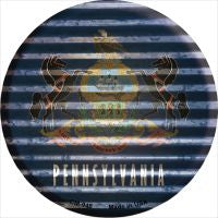 Pennsylvania Flag Corrugated Effect Novelty Metal Mini Circle Magnet CM-948